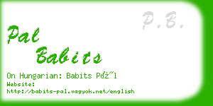 pal babits business card